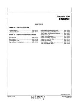 John Deere 4050, 4250, 4450, 4650, 4850 Tractor Service Manual Repair Shop Book