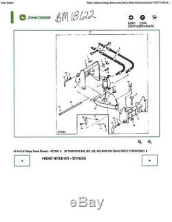 John Deere 420 430 Garden Tractor Bm18122 Quik Tatch Front Hitch