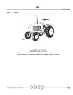 John Deere 4430 Tractor Parts Catalog Manual