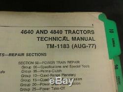 John Deere 4640 and 4840 Tractors Technical Manual TM-1183