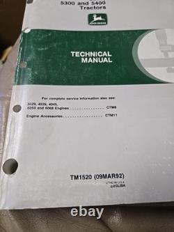 John Deere 5200 5300 5400 5500 Tractor OEM Technical Repair manual TM1520
