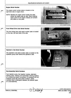 John Deere 6800 and 6900 Tractor Technical Repair Manual tm4516