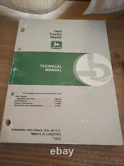 John Deere 7405 Tractor Service & Operation & Test Manual Set TM6014 TM6015