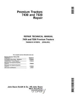 John Deere 7430 7530 Premium Tractor Repair Service Manual