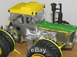 John Deere 7520 4WD Tractor PRECISION ENGINEERING 116 Toy CHROME & Green CUSTOM