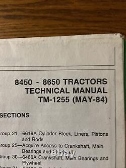 John Deere 8450,8650 Tractors Technical Manual TM1255