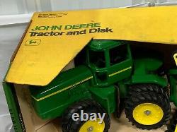 John Deere 8630 4WD Tractor with Yellow Disk SET 116 NIB Yellow Green 1975 RARE