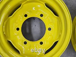 John Deere 955 Tractor Set of Two Front R4 Rims Part # AM119727 23 X 8.50 X 12