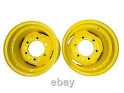 John Deere 955 Tractor Set of Two Front R4 Rims Part # AM119727 23 X 8.50 X 12