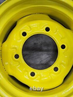 John Deere 955 Tractor Set of Two Front R4 Rims Part # AM119727 23 X 8.50 X 12