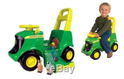 John Deere Kids Ride-On Tractor Push Wheel 3 in 1 Children Riding Toy w Sounds