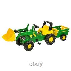 John Deere Large Tractor, Trailer and Loader Ride On Toy For Kids With 360° Spin