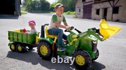 John Deere Large Tractor, Trailer and Loader Ride On Toy For Kids With 360° Spin