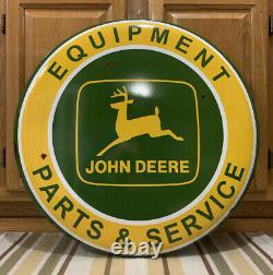 John Deere Metal Sign Parts Service Equipment Vintage Style Tractor Wall Decor