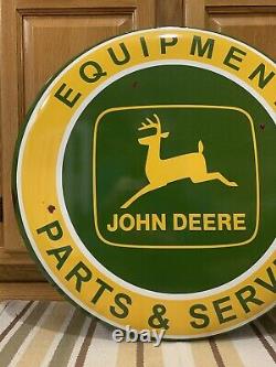 John Deere Metal Sign Parts Service Equipment Vintage Style Tractor Wall Decor