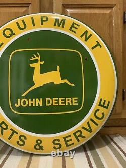 John Deere Metal Sign Parts Service Equipment Vintage Style Tractor Wall Decor