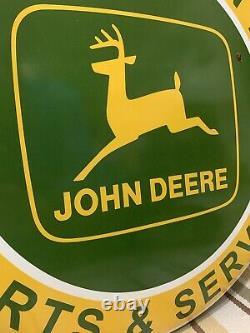 John Deere Metal Sign Parts Service Equipment Vintage Style Tractor Wall Decor