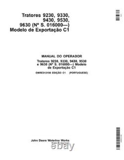 John Deere OMRE312198 PORTUGUESE EDITION 9230, 9330, 9430, 9530, 9630 tractor op