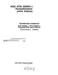 John Deere TM105129 GERMAN EDITION 4520, 4720 SN 170001- compact utility tractor