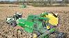 John Deere Titan Combines Harvesting Corn