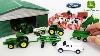 John Deere Toy Playset With Farm Animals Trucks U0026 Metal Shed Unboxing So Cool