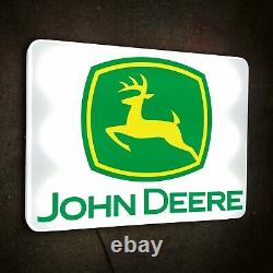 John Deere Tractor Illuminated Led Light Box Wall Garage Sign Agricultural 6930