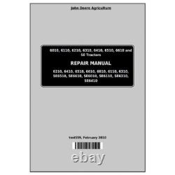 John Deere Tractors 6010, 6110, 6210, 6310, 6410, 6510, 6610 (SE) MANUAL ON USB