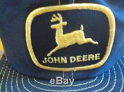 John Deere Tractors Vintage Farmers Farm Gold Black Snapback Mesh Hat Cap Nice