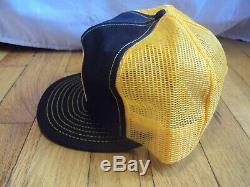 John Deere Tractors Vintage Farmers Farm Gold Black Snapback Mesh Hat Cap Nice