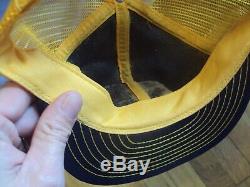 John Deere Tractors Vintage Farmers Farm Gold Black Snapback Mesh Hat Cap Nice