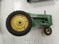 John Deere Vintage Lot Of 5 Die Cast Toys Tractors Planter Grain Drill Elevator