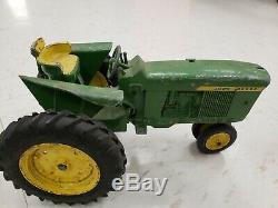 John Deere Vintage Lot Of 5 Die Cast Toys Tractors Planter Grain Drill Elevator