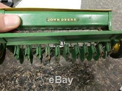 John Deere Vintage Lot Of 5 Die Cast Toys Tractors Planter Grain Drill Elevator