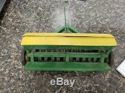 John Deere Vintage Lot Of 5 Die Cast Toys Tractors Planter Grain Drill Elevator