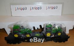 Lionel John Deere Flatcar 2 Die-cast Metal Farm Tractors O Gauge Toy Train 81480