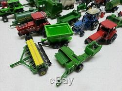 Lot Of 35 1/64 Scale Ertl Tractors And Implements John Deere Ford Case IH