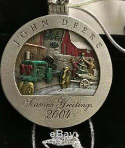 Lot Of 5 John Deere Pewter Christmas Ornament 2000 2001 2002 2003 2004 Tractors