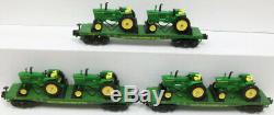 MTH 30-7027 John Deere 3-Car Flatcar Set withTractors MT/Box