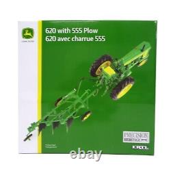 New 1/16 scale John Deere 620 with 555 Plow Heritage Precision Toy LP70535