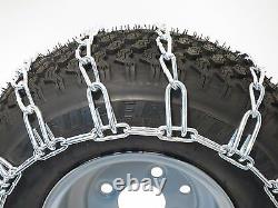 New PAIR 2 Link TIRE CHAINS 24x12-12 for John Deere Lawn Mower Tractor Rider