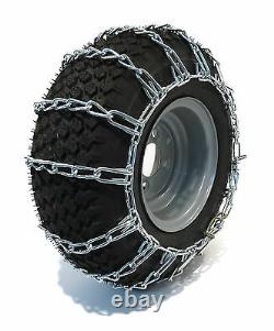 New PAIR 2 Link TIRE CHAINS 24x12-12 for John Deere Lawn Mower Tractor Rider