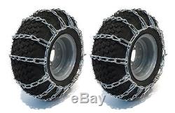 New PAIR 2 Link TIRE CHAINS 26x12-12 for John Deere Lawn Mower Tractor Rider