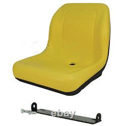 New Yellow HIGH BACK SEAT with Pivot Rod Bracket Fits John Deere AM117924 AM116408