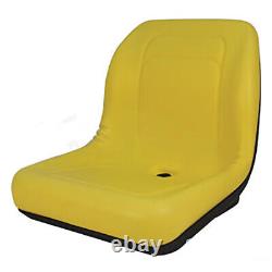 New Yellow HIGH BACK SEAT with Pivot Rod Bracket Fits John Deere AM117924 AM116408