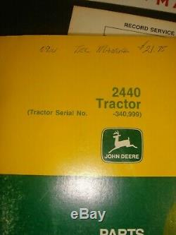 OEM John Deere 2440 & 2640 Tractors Technical & Parts Manual TM-1142 & PC-1538