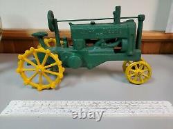 Old Vtg JOHN DEERE CAST IRON TRACTOR TOY FARM VEHICLE ADVERTISING Agriculture