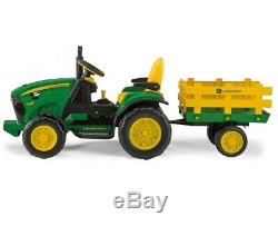 Peg Perego John Deere Ground Force 12V Ride on Tractor With Trailer Ages 3