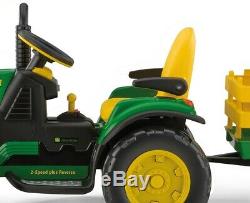 Peg Perego John Deere Ground Force 12V Ride on Tractor With Trailer Ages 3