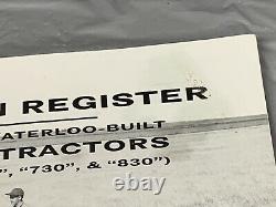 Production Register John Deere Waterloo Built 30 Series Tractors 530 630 730 830