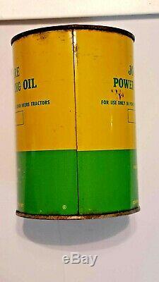RARE! John Deere FULL Power Steering Oil Can Farm Gas Tractor Old Vintage 1950s